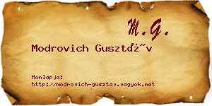 Modrovich Gusztáv névjegykártya